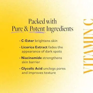 Derma E Vitamin C Cleanser - Daily Brightening & Hydrating Face Wash to Even Out Skin Tone – Moisturizing Face Cleanser for a Radiant Glow, 6 fl oz