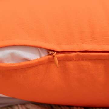 MIULEE Pack of 2 Decorative Outdoor Waterproof Pillow Covers Square Garden Cushion Sham Throw Pillowcase Shell for Patio Tent Couch 18x18 Inch Orange