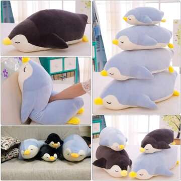 DENTRUN Penguin Stuffed Animals Bulk, Cute Penguin Plush Doll Play Toys for Kids