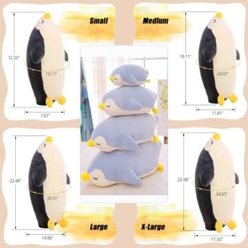 DENTRUN Penguin Plush Toy - Cuddly Soft Doll for All Ages
