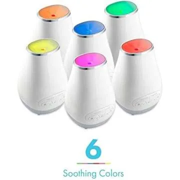 Homedics White Noise Sound Machine for Baby, Kids or Adults with Essential Oil Diffuser, 6 Soothing Sleep Sounds, Bluetooth Speaker, Night Light and Digital Alarm Clock