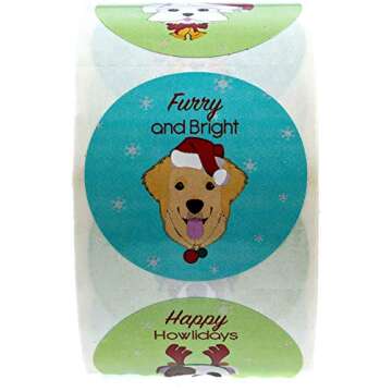 500 Christmas Dog Stickers for Holiday Cheer