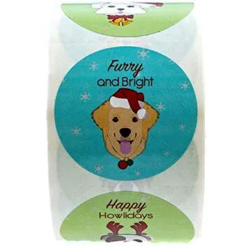 500 Christmas Dog Stickers for Holiday Cheer