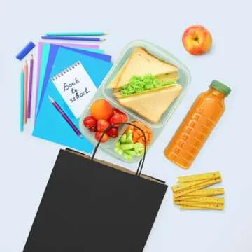 GSSUSA 100 Pack 8x4.25x10'' Paper Bags with Handles Bulk, Black Paper Gift Bags for Small Business, Sturdy Grocery Retail Shopping Bags, Birthday Party Favor Bags, Craft Bags, Kraft Bags