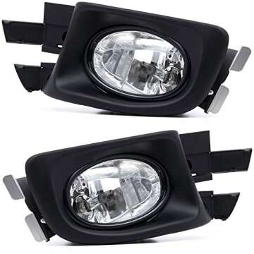 RP Remarkable Power, FL7052 Fit For 2003-2005 Accord 4Dr Clear Fog Light Kit