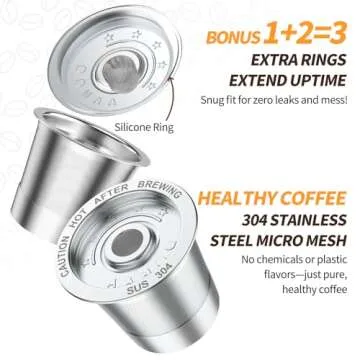 2 Pack K Cup Reusable Coffee Pods for Keurig: Stainless Steel Refillable K Cup - Reusable Coffee Filter for Keurig 1.0 Coffee Maker, Permanent, Eco-Friendly, BPA-Free