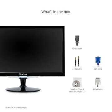 ViewSonic VX2452MH 24 Inch 2ms 60Hz 1080p Gaming Monitor with HDMI DVI and VGA inputs,Black