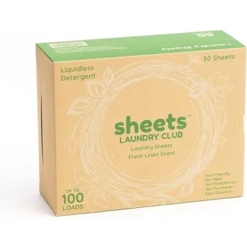 Sheets Laundry Club Laundry Detergent Sheets, 50 Pack (Up to 100 Loads) - Fresh Linen - New Liquidle...