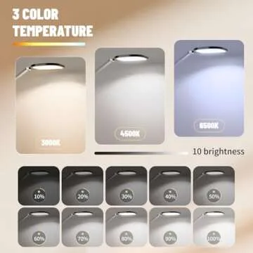 LitONES Led Desk Lamps for Home Office, 1200LM Clamp On Desk Light for Video Calls, 3000k-6500k Computer Zoom Light for Video Conference, Adjustable Swing Arm Architect Office Table Lamp