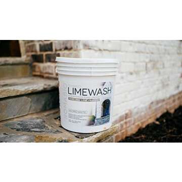 Romabio Classico Limewash Interior/Exterior Paint, Italian slaked-lime, One Coat, Avorio White, 1L/1...