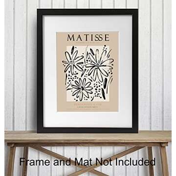 Matisse Wall Art & Decor Poster - 8x10 Matisse Print - Aesthetic Pictures - Abstract Art - Minimalist Wall Artwork - Gallery Wall Picture - Mid Century Modern Decor - Museum Poster - Henri Matisse