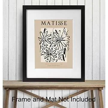 Matisse Wall Art & Decor Poster - 8x10 Matisse Print - Aesthetic Pictures - Abstract Art - Minimalist Wall Artwork - Gallery Wall Picture - Mid Century Modern Decor - Museum Poster - Henri Matisse