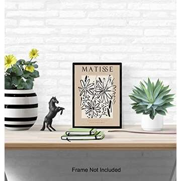 Matisse Wall Art & Decor Poster - 8x10 Matisse Print - Aesthetic Pictures - Abstract Art - Minimalist Wall Artwork - Gallery Wall Picture - Mid Century Modern Decor - Museum Poster - Henri Matisse