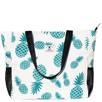 ESVAN LARGE BEACH BAG Water Resistant Lightweight 20 inch Women Oversize Tote Bag for Gym Beach Travel Pool Yoga Nurse