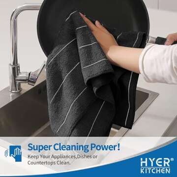 Super Absorbent Microfiber Kitchen Towels - 8 Pack