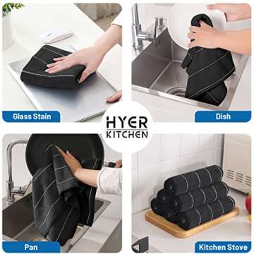 Super Absorbent Microfiber Kitchen Towels - 8 Pack