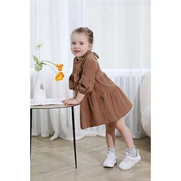 Toddler Girls Lantern Sleeve Dress - Stylish & Comfy Outfit