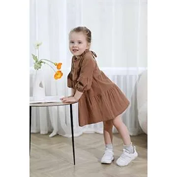 Toddler Girls Lantern Sleeve Dress - Stylish & Comfy Outfit