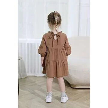Toddler Girls Lantern Sleeve Dress - Stylish & Comfy Outfit