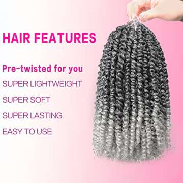 Violet Passion Twist Hair 12 Inch Ombre Crochet Hair