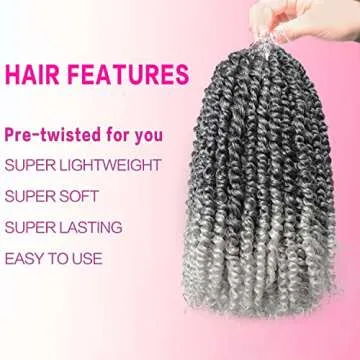 Violet Passion Twist Hair 12 Inch Ombre Crochet Hair