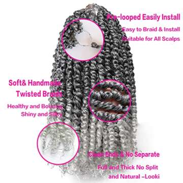 Violet Passion Twist Hair 12 Inch Ombre Crochet Hair