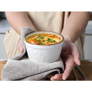 ONEMORE 8 oz Ramekins - Ceramic Baking Cups Set of 6