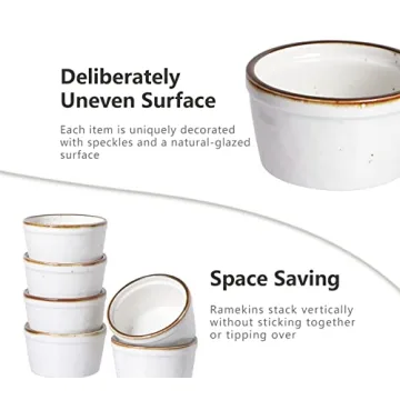 ONEMORE 8 oz Ramekins - Ceramic Baking Cups Set of 6