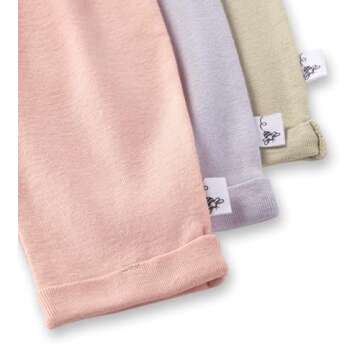Burt's Bees Baby Knit Jogger Pants, Baby Sweatpants, 100% Organic Cotton Infant Bottoms, Pink 3pk