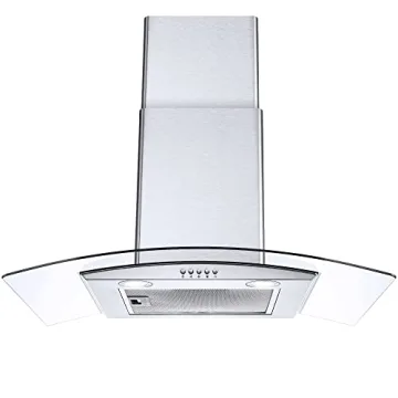 Range Hood 30 Inch, Tieasy Wall Mount Kitchen Hood with Ducted/Ductless Convertible Duct, Stainless ...