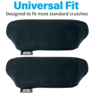 Universal Crutch Underarm Pad Covers - Luxurious Soft Fleece with Sculpted Memory Foam Cores (Classi...