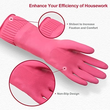 Reusable Waterproof Dishwashing Rubber Gloves for Cleaning