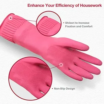 Reusable Waterproof Dishwashing Rubber Gloves for Cleaning