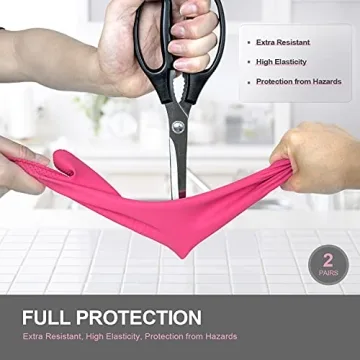 Reusable Waterproof Dishwashing Rubber Gloves for Cleaning