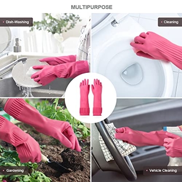 Reusable Waterproof Dishwashing Rubber Gloves for Cleaning
