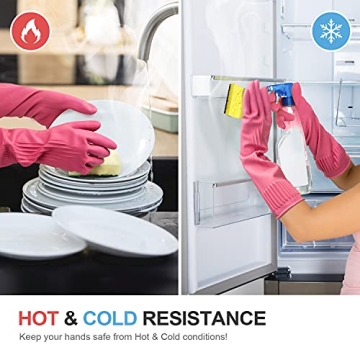 Reusable Waterproof Dishwashing Rubber Gloves for Cleaning