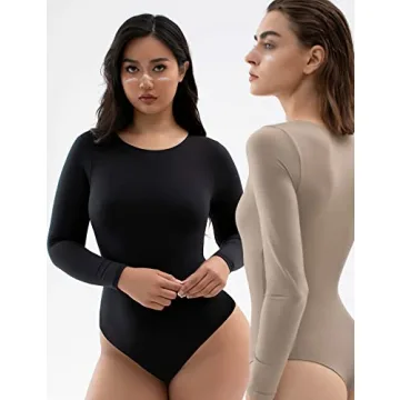 PUMIEY Long Sleeve Bodysuit Women's Fashion Comfort