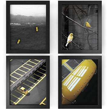 Arteza Picture Frames 8 x 10 Display Pictures – Wood Finish Frame – Pure Glass Front - Picture Frames for Wall – Gallery Wall, Black, 10 Pack