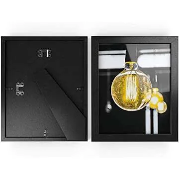 Arteza Picture Frames 8 x 10 Display Pictures – Wood Finish Frame – Pure Glass Front - Picture Frames for Wall – Gallery Wall, Black, 10 Pack