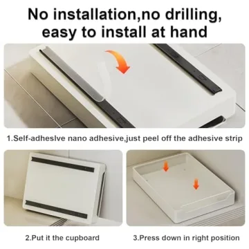 QUSEHA Pull Out Cabinet Organizer Easy Install Space Saver