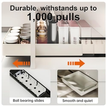 QUSEHA Pull Out Cabinet Organizer Easy Install Space Saver