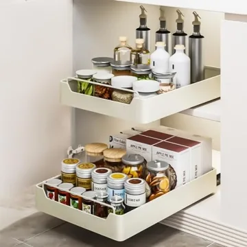 QUSEHA Pull Out Cabinet Organizer Easy Install Space Saver