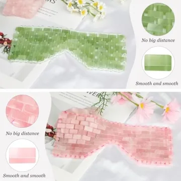 LazyGa Jade & Rose Quartz Eye Mask Set for Relaxation