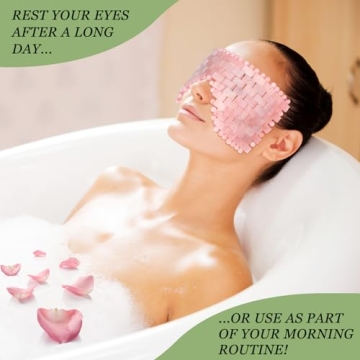 LazyGa Jade & Rose Quartz Eye Mask Set for Relaxation