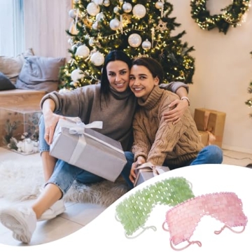 LazyGa Jade & Rose Quartz Eye Mask Set for Relaxation