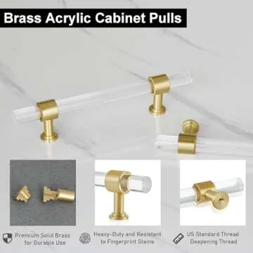 Elegant QOGRISUN Brass Crystal Pulls for Home Decor