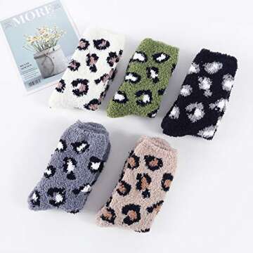 Zando Fuzzy Socks for Women Cozy Fluffy Warm Slipper Socks