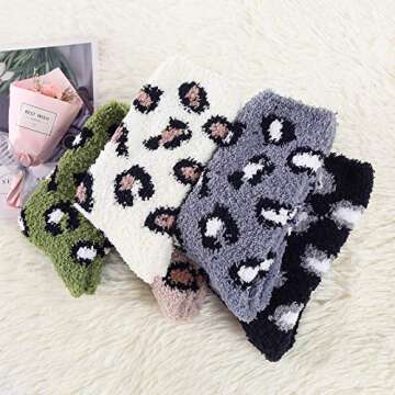 Zando Fuzzy Socks for Women Cozy Fluffy Warm Slipper Socks
