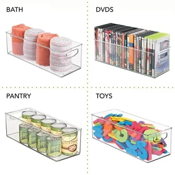 mDesign Clear Plastic Office Supply Organizer - 4 Pack