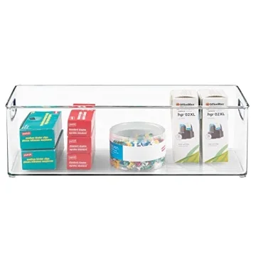 mDesign Clear Plastic Office Supply Organizer - 4 Pack